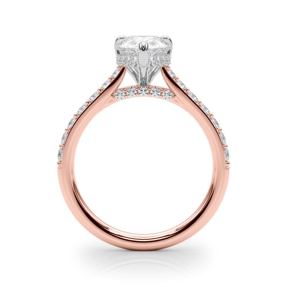 Iconic Halo Pear Diamond Engagement Ring â€” 10K/14K Gold & Platinum