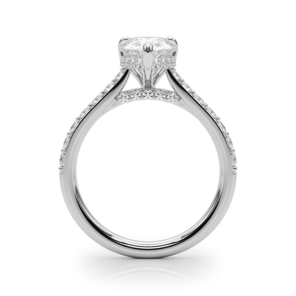 Iconic Halo Pear Diamond Engagement Ring â€” 10K/14K Gold & Platinum