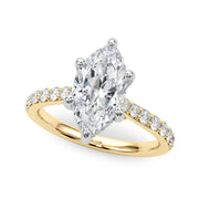 Signature Halo Marquise Diamond Engagement Ring in 10K/14K gold and platinum with certified lab-grown or natural diamonds