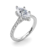 Signature Halo Marquise Diamond Engagement Ring â€” 10K/14K Gold & Platinum