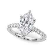 Signature Halo Marquise Diamond Engagement Ring â€” 10K/14K Gold & Platinum