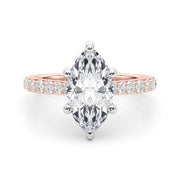 Signature Halo Marquise Diamond Engagement Ring â€” 10K/14K Gold & Platinum