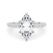 Signature Halo Marquise Diamond Engagement Ring â€” 10K/14K Gold & Platinum
