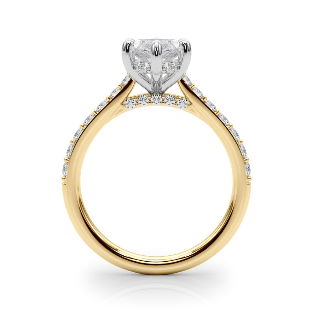 Signature Halo Marquise Diamond Engagement Ring â€” 10K/14K Gold & Platinum