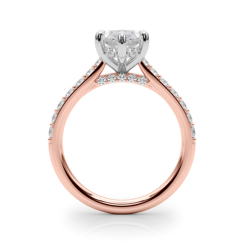 Signature Halo Marquise Diamond Engagement Ring â€” 10K/14K Gold & Platinum