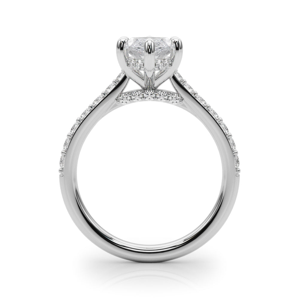Signature Halo Marquise Diamond Engagement Ring â€” 10K/14K Gold & Platinum