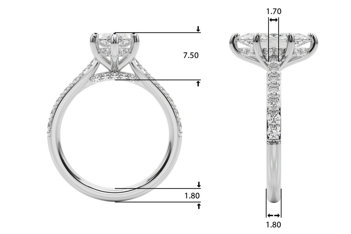 Signature Halo Marquise Diamond Engagement Ring â€” 10K/14K Gold & Platinum