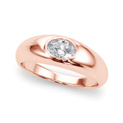 Artisan Solitaire Ov Bezel Set Oval Diamond Engagement Ring â€” 10K/14K Gold & Platinum