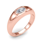 Artisan Solitaire Ov Bezel Set Oval Diamond Engagement Ring â€” 10K/14K Gold & Platinum