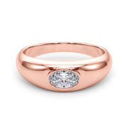 Artisan Solitaire Ov Bezel Set Oval Diamond Engagement Ring â€” 10K/14K Gold & Platinum