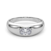 Artisan Solitaire Ov Bezel Set Oval Diamond Engagement Ring â€” 10K/14K Gold & Platinum