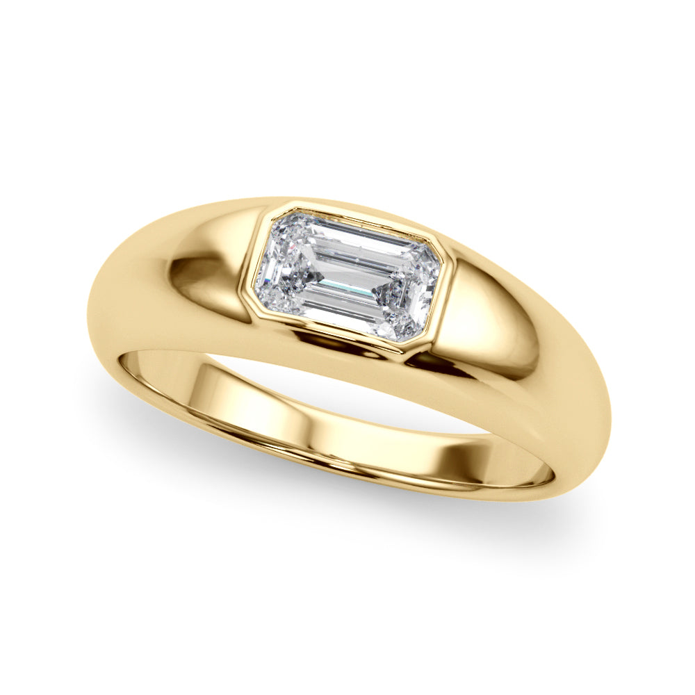 Bespoke Pave Emerald Diamond Engagement Ring in 10K/14K gold and platinum with certified lab-grown or natural diamonds