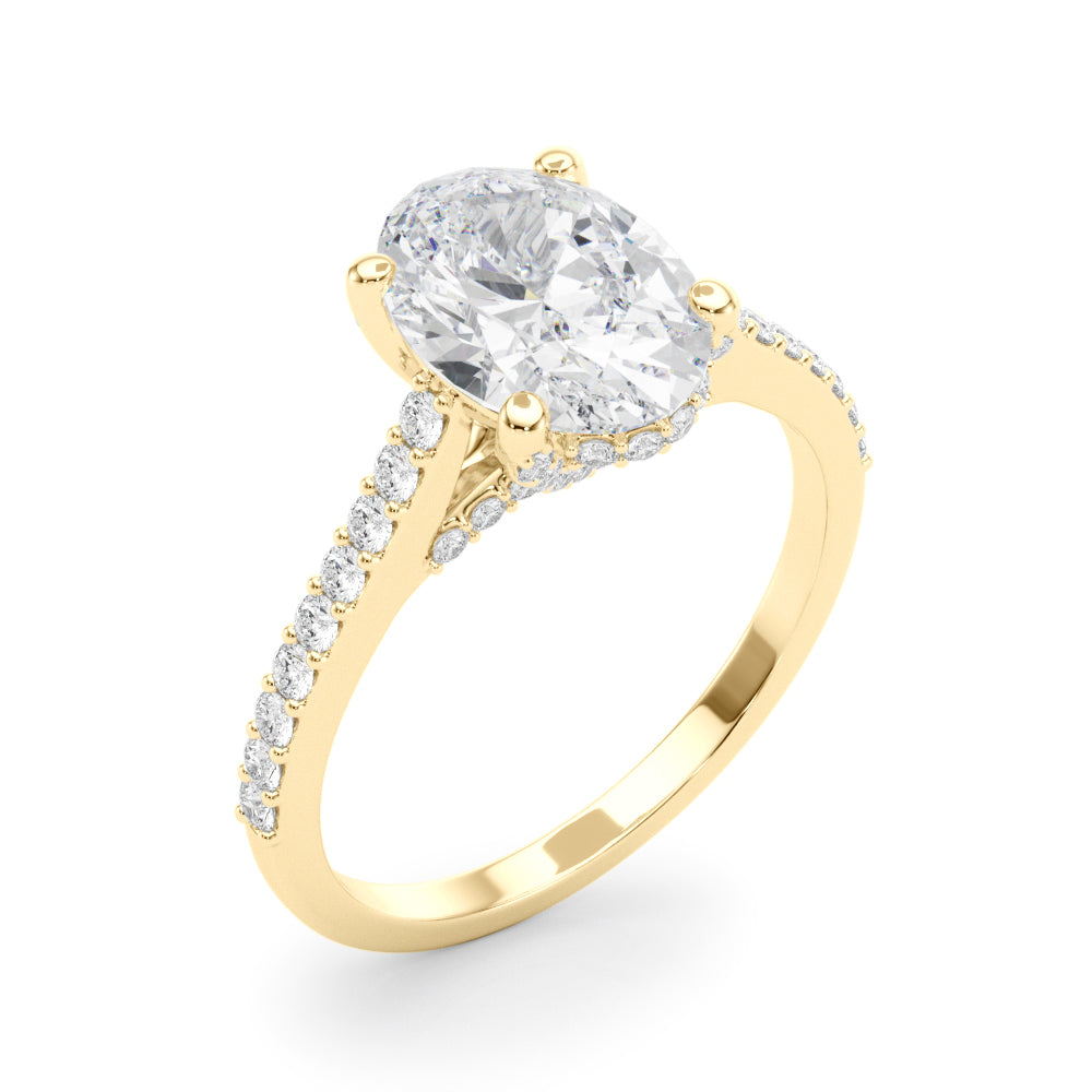 Heirloom Center Oval Diamond Engagement Ring â€” 10K/14K Gold & Platinum