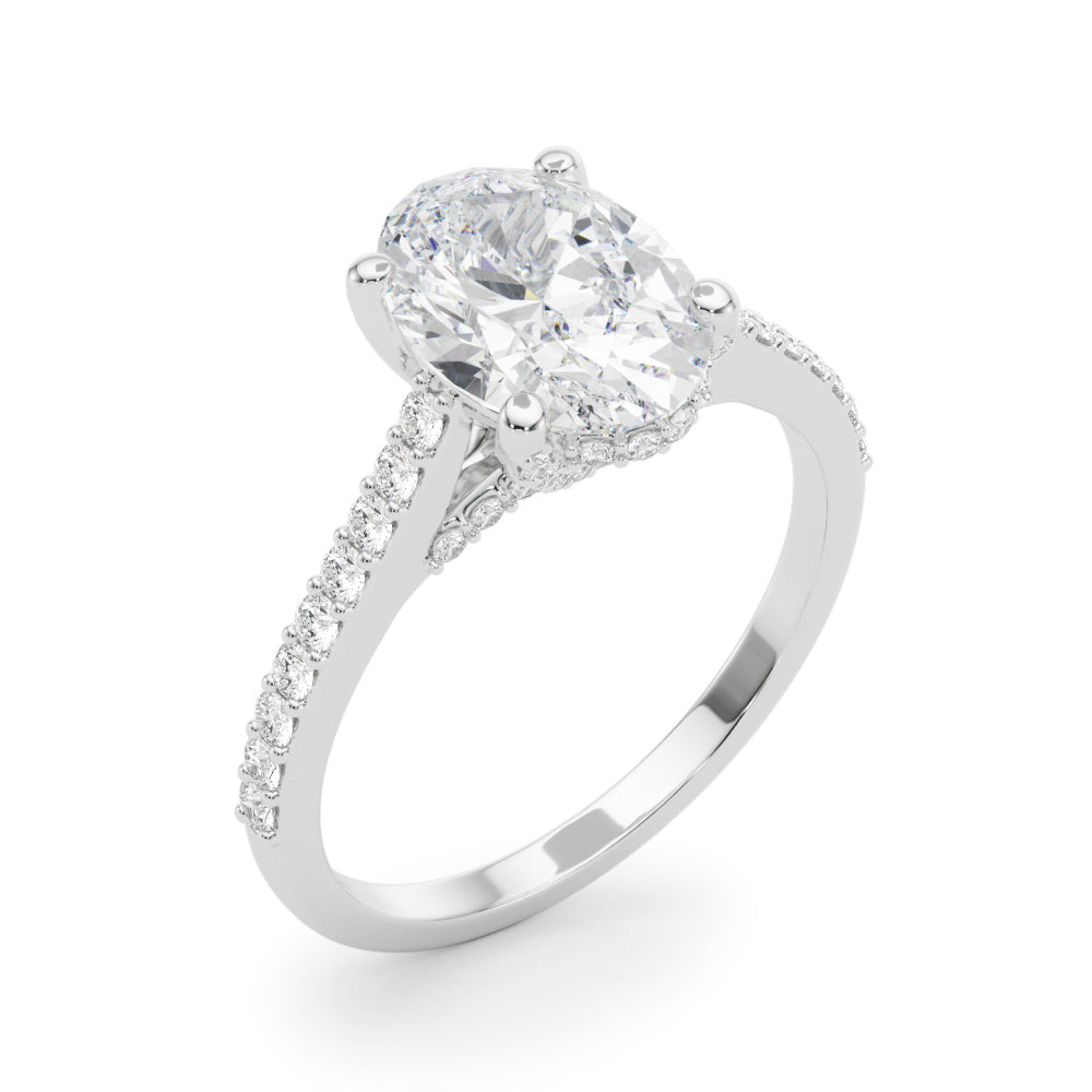 Heirloom Center Oval Diamond Engagement Ring â€” 10K/14K Gold & Platinum