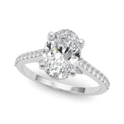 Heirloom Center Oval Diamond Engagement Ring â€” 10K/14K Gold & Platinum