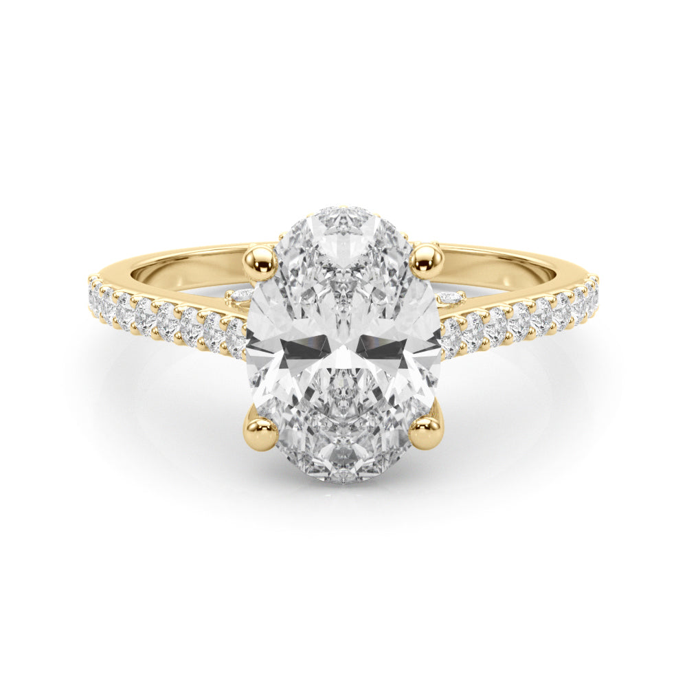 Heirloom Center Oval Diamond Engagement Ring â€” 10K/14K Gold & Platinum