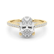 Heirloom Center Oval Diamond Engagement Ring â€” 10K/14K Gold & Platinum