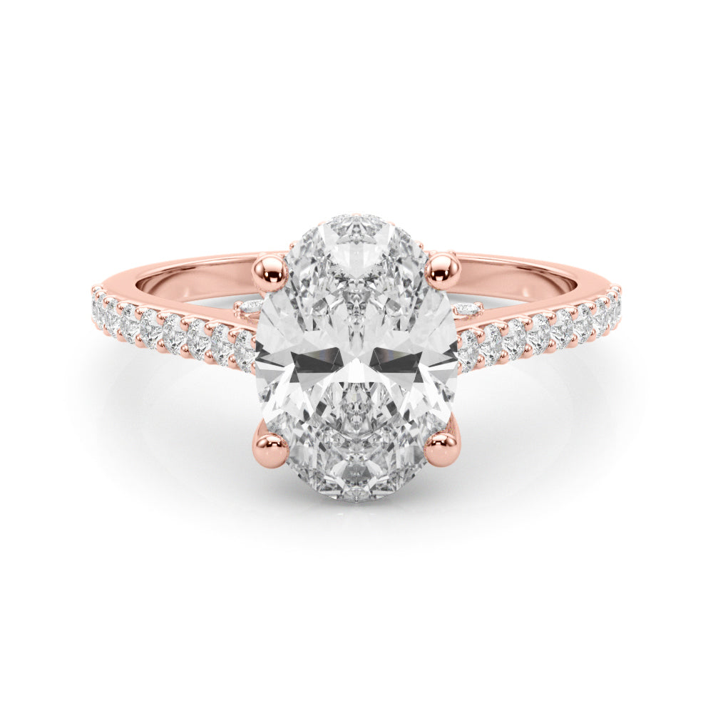Heirloom Center Oval Diamond Engagement Ring â€” 10K/14K Gold & Platinum