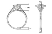 Heirloom Center Oval Diamond Engagement Ring â€” 10K/14K Gold & Platinum