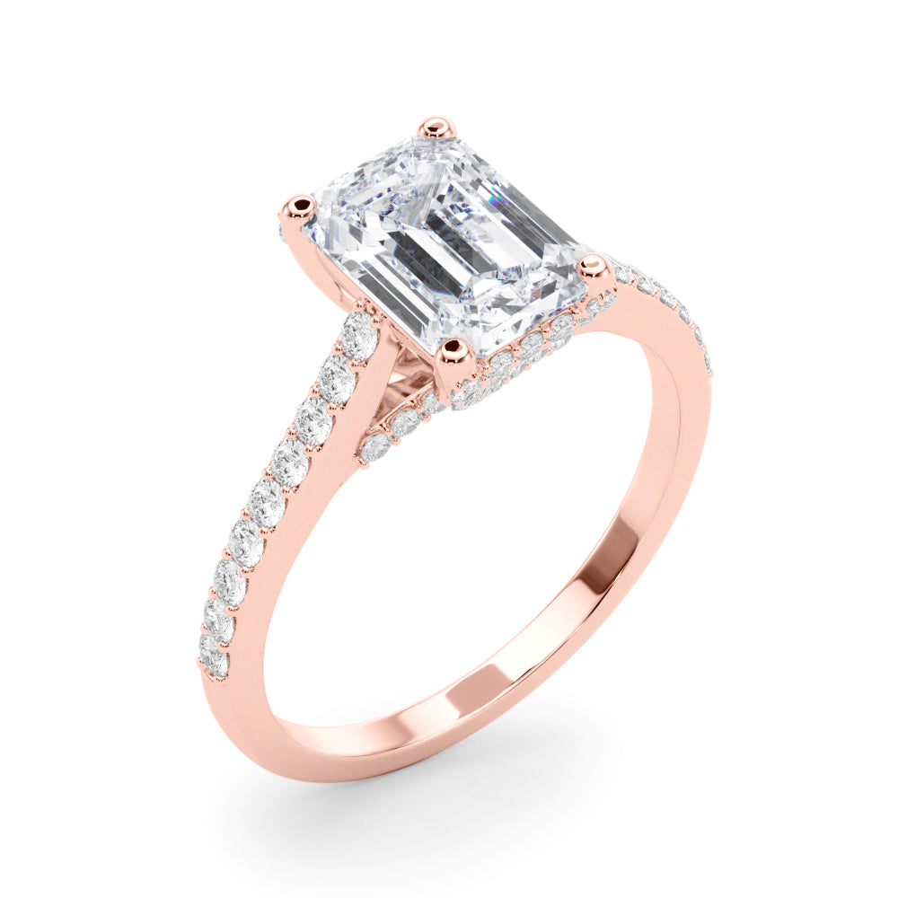 Luxe Ec Center Emerald Diamond Engagement Ring â€” 10K/14K Gold & Platinum