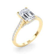 Luxe Ec Center Emerald Diamond Engagement Ring â€” 10K/14K Gold & Platinum