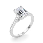 Luxe Ec Center Emerald Diamond Engagement Ring â€” 10K/14K Gold & Platinum