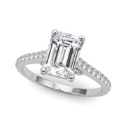Luxe Ec Center Emerald Diamond Engagement Ring â€” 10K/14K Gold & Platinum