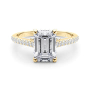 Luxe Ec Center Emerald Diamond Engagement Ring â€” 10K/14K Gold & Platinum