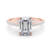 Luxe Ec Center Emerald Diamond Engagement Ring â€” 10K/14K Gold & Platinum