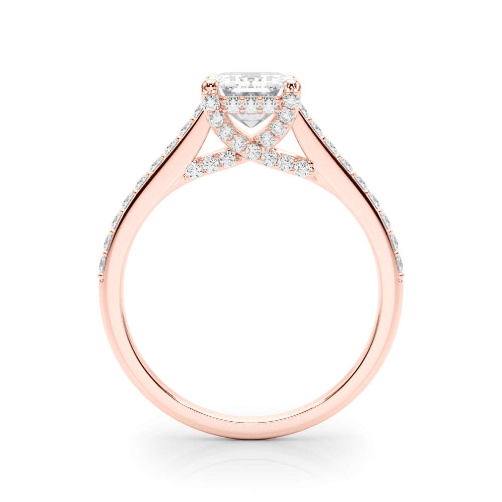 Luxe Ec Center Emerald Diamond Engagement Ring â€” 10K/14K Gold & Platinum
