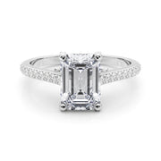Luxe Ec Center Emerald Diamond Engagement Ring â€” 10K/14K Gold & Platinum