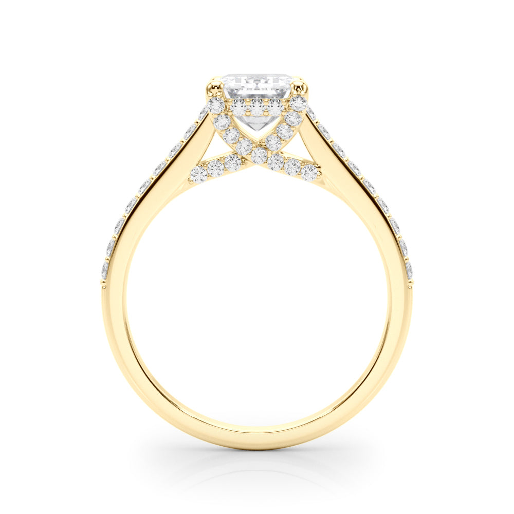 Luxe Ec Center Emerald Diamond Engagement Ring â€” 10K/14K Gold & Platinum