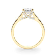 Luxe Ec Center Emerald Diamond Engagement Ring â€” 10K/14K Gold & Platinum