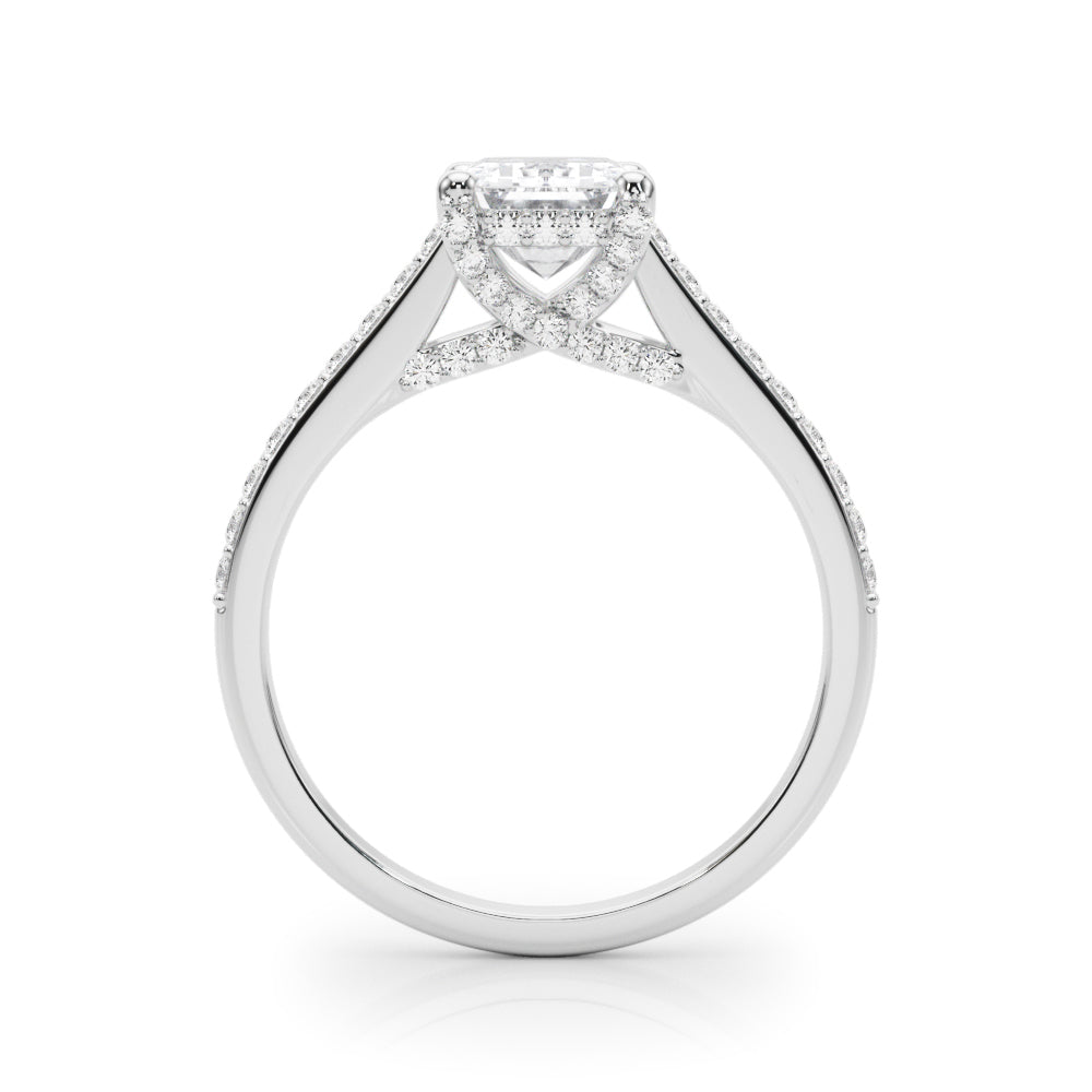 Luxe Ec Center Emerald Diamond Engagement Ring â€” 10K/14K Gold & Platinum