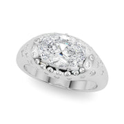 Timeless Center Oval Diamond Engagement Ring â€” 10K/14K Gold & Platinum