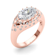 Timeless Center Oval Diamond Engagement Ring â€” 10K/14K Gold & Platinum