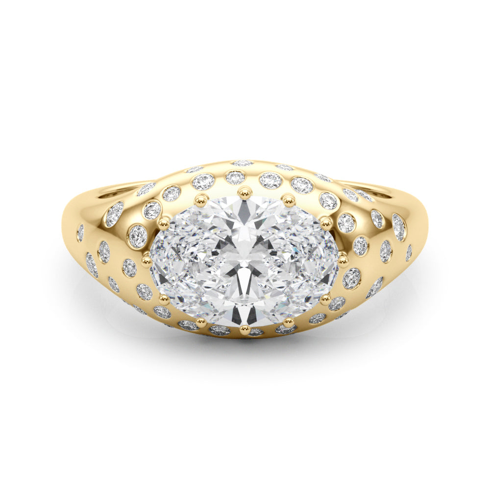 Timeless Center Oval Diamond Engagement Ring â€” 10K/14K Gold & Platinum