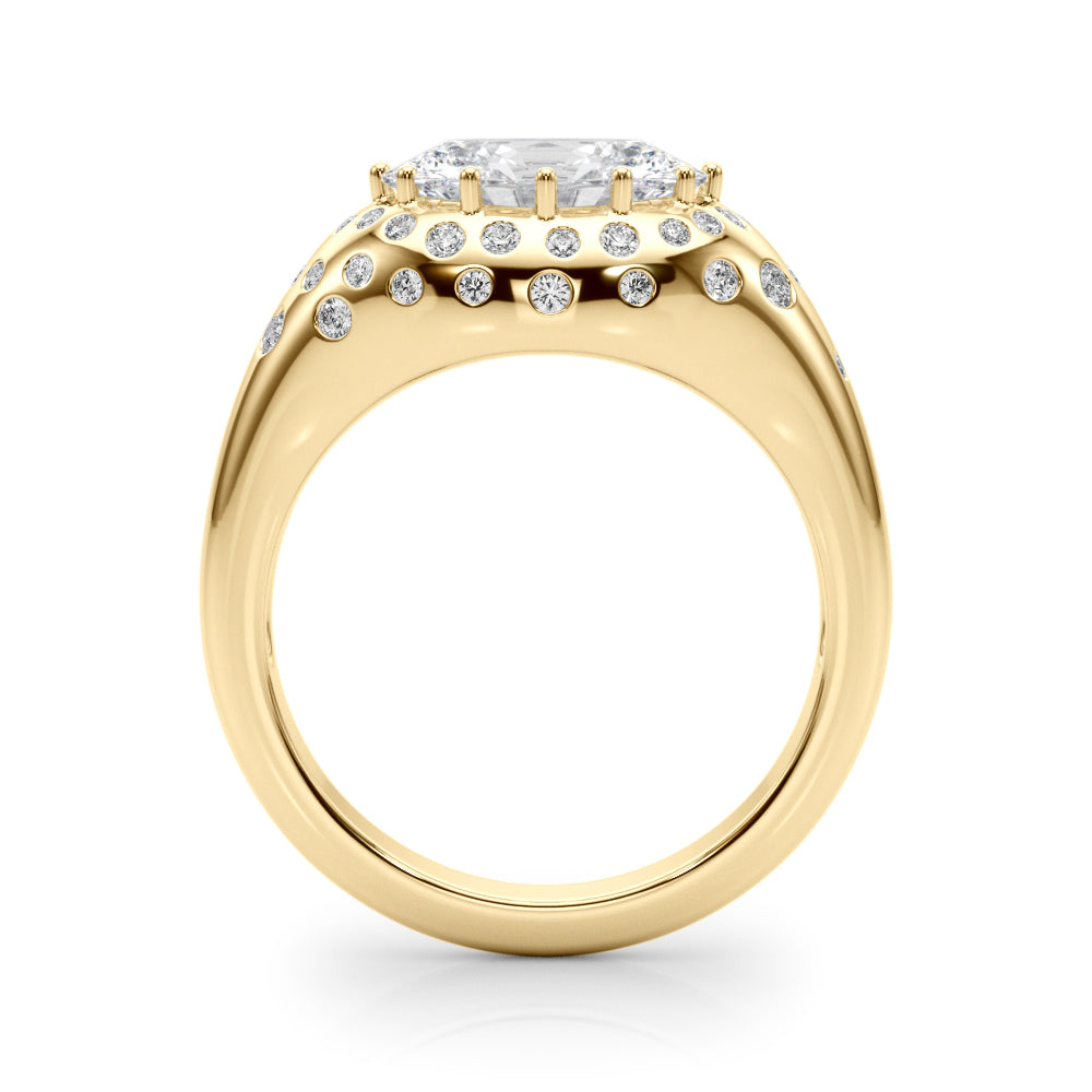Timeless Center Oval Diamond Engagement Ring â€” 10K/14K Gold & Platinum