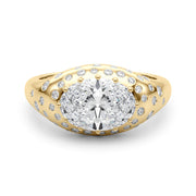 Timeless Center Oval Diamond Engagement Ring â€” 10K/14K Gold & Platinum
