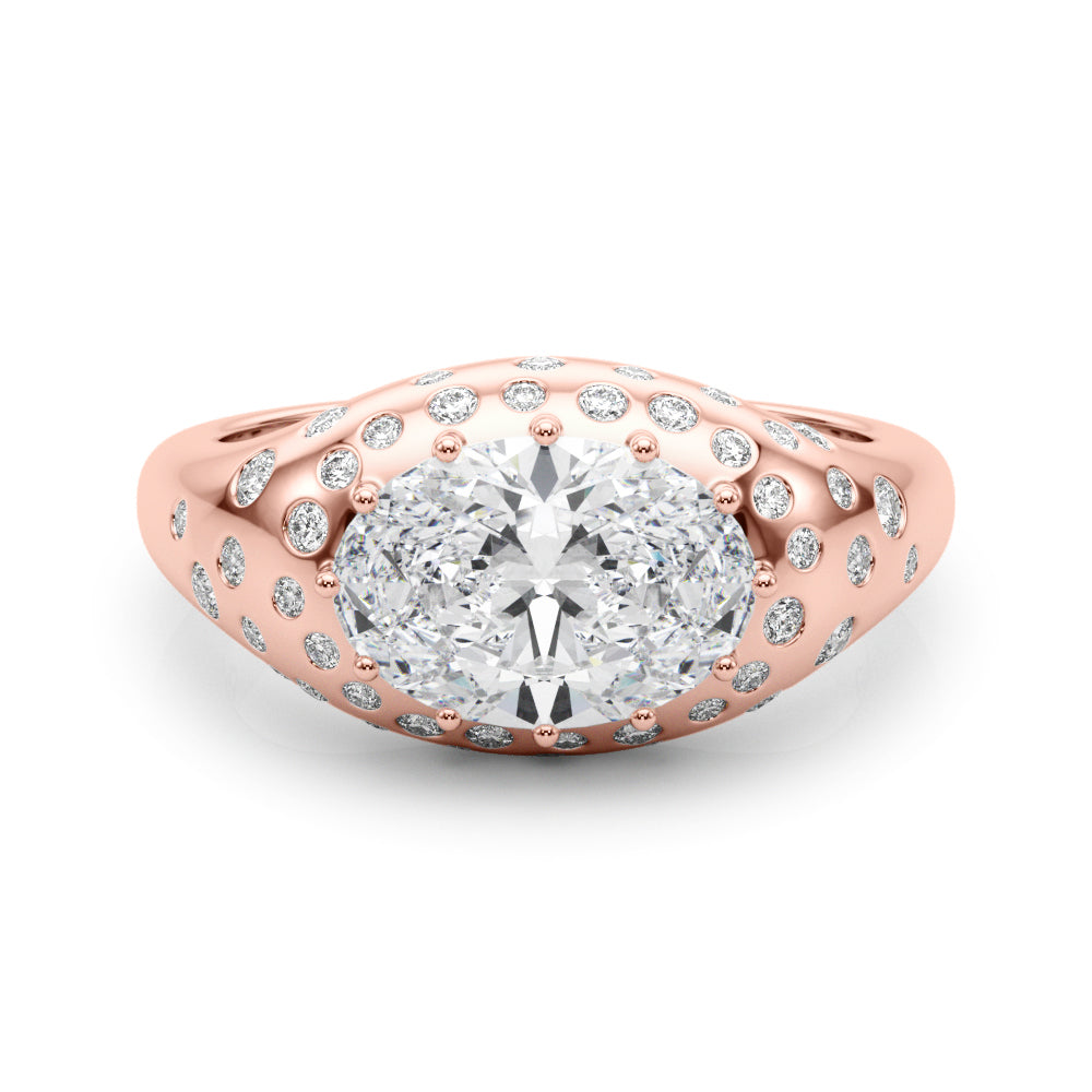 Timeless Center Oval Diamond Engagement Ring â€” 10K/14K Gold & Platinum
