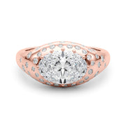 Timeless Center Oval Diamond Engagement Ring â€” 10K/14K Gold & Platinum