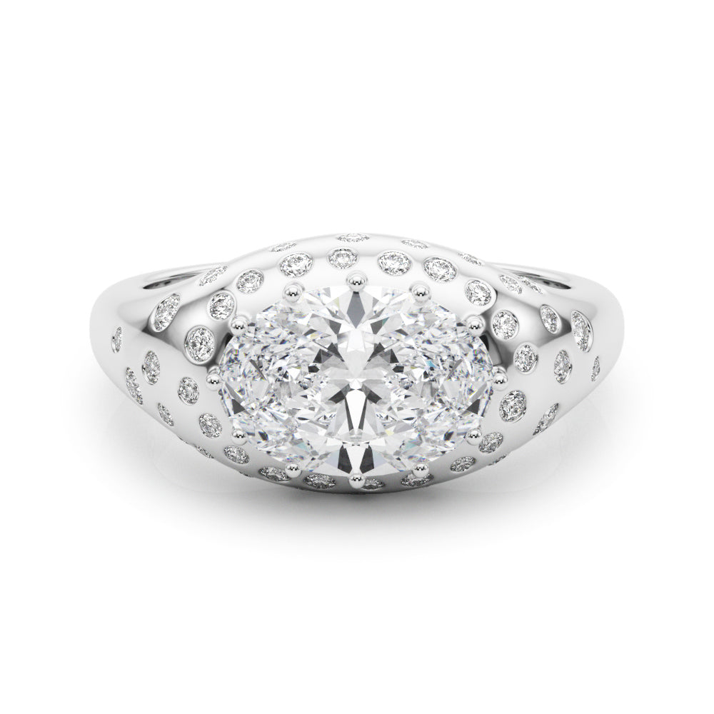 Timeless Center Oval Diamond Engagement Ring â€” 10K/14K Gold & Platinum