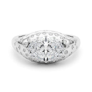 Timeless Center Oval Diamond Engagement Ring â€” 10K/14K Gold & Platinum