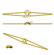 Lab Diamond Oval Style Halo Double Chain Bracelet Prong Pave Set in 10K/14K gold and platinum with certified lab-grown or natural diamonds