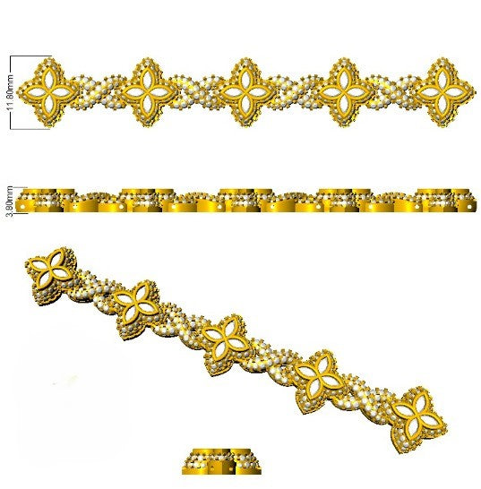 Natural Marquise and Round Cut Floral Infinity Diamond Bracelet in 10K/14K gold and platinum with certified lab-grown or natural diamonds
