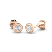 Solitaire Diamond Earrings with Lab Grown Round Cut - 0.20ct in 10K/14K gold and platinum with certified lab-grown or natural diamonds