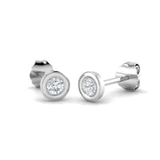 Solitaire Diamond Earrings with Lab Grown Round Cut - 0.20ct in 10K/14K gold and platinum with certified lab-grown or natural diamonds