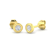 Solitaire Diamond Earrings with Lab Grown Round Cut - 0.20ct in 10K/14K gold and platinum with certified lab-grown or natural diamonds