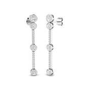 Elegant Gold Drop & Trilogy Diamond Earrings in 10K/14K gold and platinum with certified lab-grown or natural diamonds