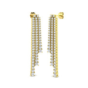 Cupid Luxury Gold Drop & Trilogy Diamond Earrings in 10K/14K gold and platinum with certified lab-grown or natural diamonds